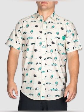 NWT Baseballism Baseball Dad Essentials Oxford Button Down Short Sleeve XXL